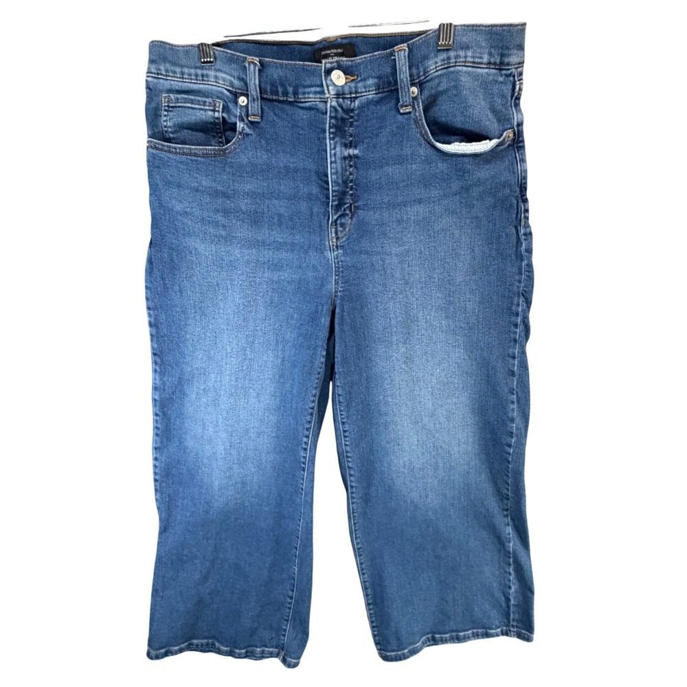 Banana Republic Cropped Wide Leg Jeans Women 32 Medium Wash Denim Modern Classic